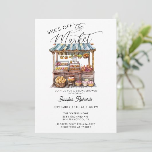 Boeren Markt Retro Rustiek  Vrijgezellenfeest Kaart (Staand voorkant)