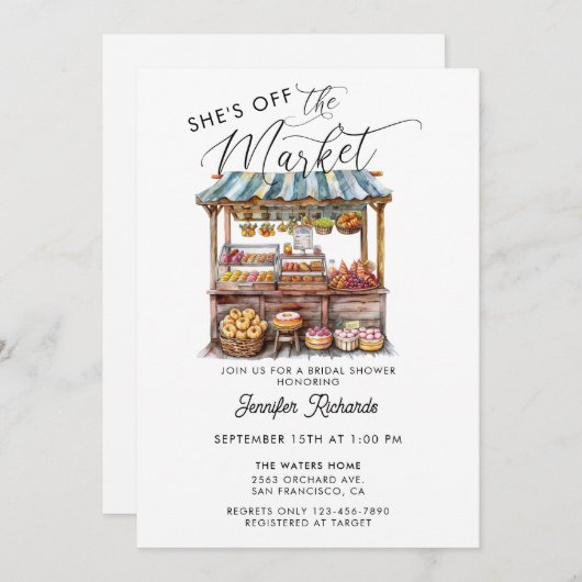 Boeren Markt Retro Rustiek Vrijgezellenfeest Kaart (Voorkant / Achterkant)