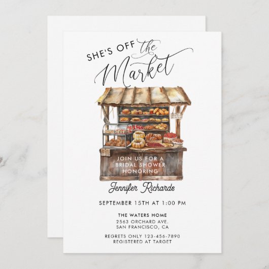 Boeren Markt Retro Rustiek Vrijgezellenfeest Kaart (Voorkant / Achterkant)