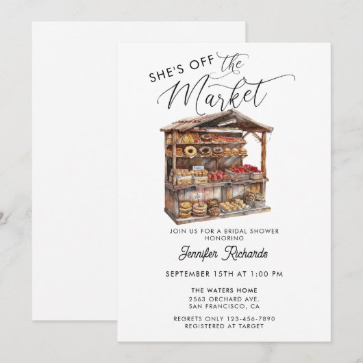 Boeren Markt Retro Rustiek  Vrijgezellenfeest Kaart (Voorkant / Achterkant)