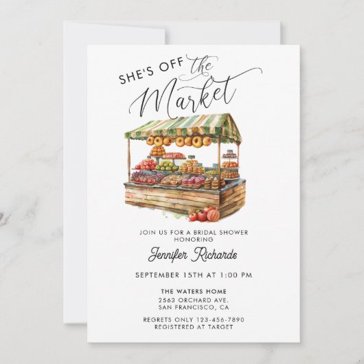 Boeren Markt Retro Rustiek Vrijgezellenfeest Kaart (Voorkant)