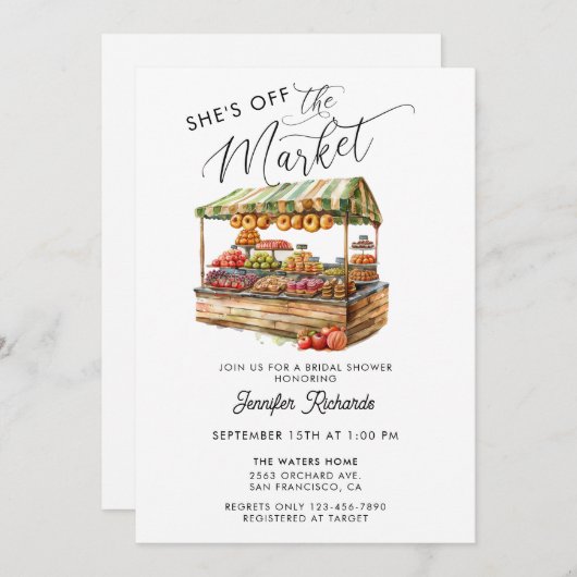 Boeren Markt Retro Rustiek Vrijgezellenfeest Kaart (Voorkant / Achterkant)