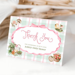 Boeren Markt Roze Baby shower Bedankt Card