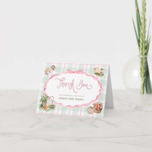 Boeren Markt Roze Baby shower Bedankt Card (Voorkant)