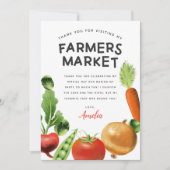 Boeren Markt Thema Kids Verjaardagsfeest Bedankkaart (Voorkant)