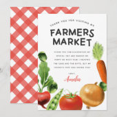 Boeren Markt Thema Kids Verjaardagsfeest Bedankkaart (Voorkant / Achterkant)