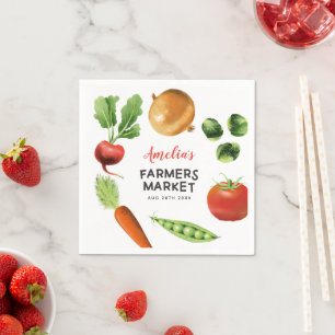 Boeren Markt Thema Verjaardagsfeest Servet