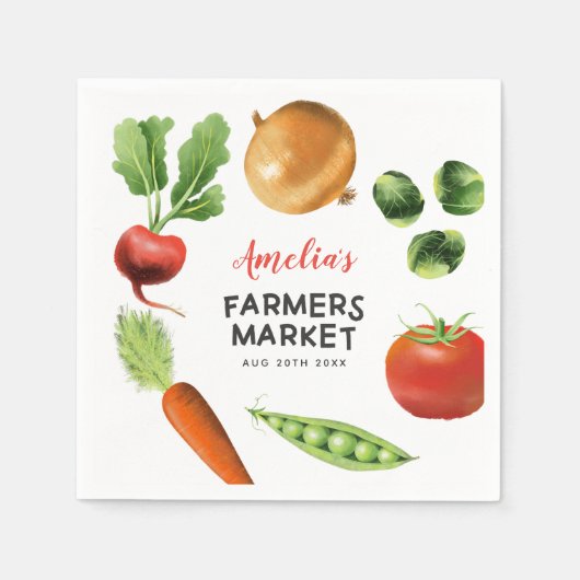 Boeren Markt Thema Verjaardagsfeest Servet (Voorkant)