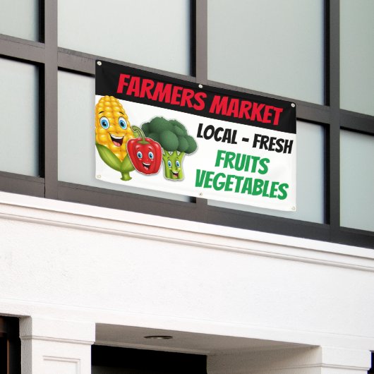 Boeren markt tonen ideeën spandoek (Buitenkant Gebouw)