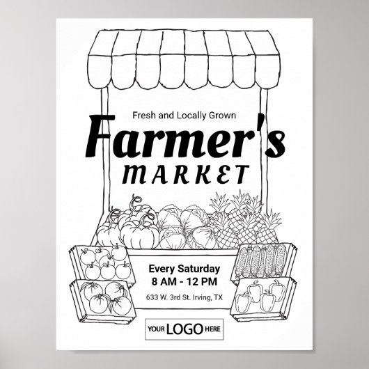Boeren Markt Uitnodigingen Boeren Markt Art Colo Poster (Voorkant)