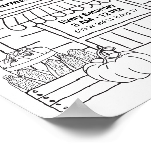 Boeren Markt Uitnodigingen Boeren Markt Art Colo Poster (Hoek)