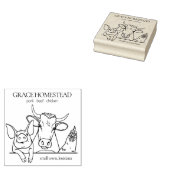 Boeren Markt Varken Koe Kip Voeg naam toe Rubberstempel (Gestempeld)
