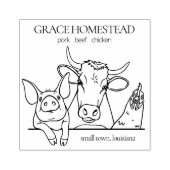 Boeren Markt Varken Koe Kip Voeg naam toe Rubberstempel (Afrduk)