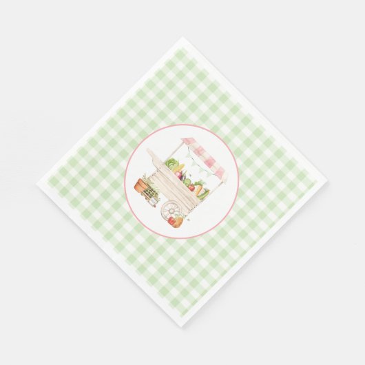 Boeren Markt Vegetable Stand Verjaardag Servet (Hoek)