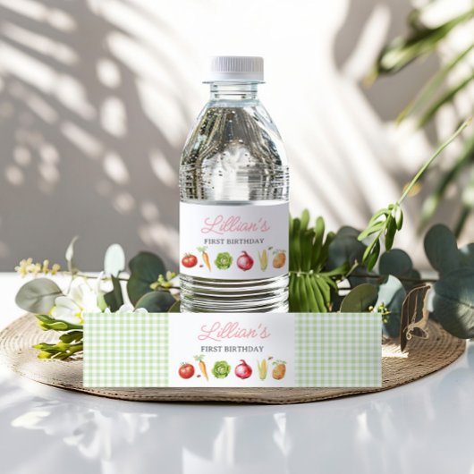 Boeren Markt Vegetable Stand Verjaardag Waterfles Etiket