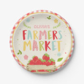 Boeren markt verjaardagspapier Borden Aardbei Papieren Bordje (Voorkant)