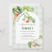 Boeren markt verjaardagsuitnodiging. Plaatselijk g Kaart (Voorkant)