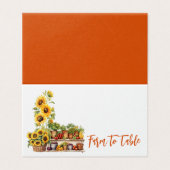 Boeren Markt Zonnebloemen Staande Gevouwen Kaart (Buitenkant ongevouwen)