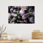 Boeren Marktselectie van Paarse aubergines Poster (Keuken)