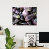Boeren Marktselectie van Paarse aubergines Poster (Thuiskantoor)