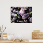 Boeren Marktselectie van Paarse aubergines Poster (Keuken)