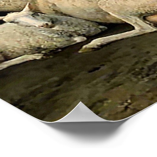 Boeren met koeien en schapen poster (Hoek)