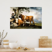 Boeren met koeien en schapen poster (Keuken)