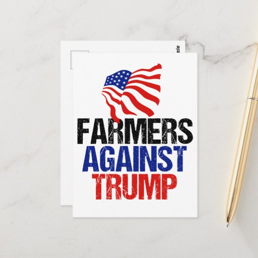 Boeren tegen de verkiezing van Trump in 2024 Briefkaart (Voorkant / Achterkant in situ)