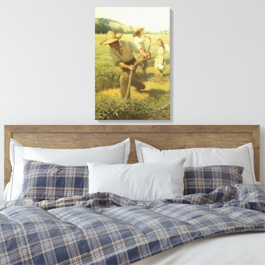  boeren, terug naar het Boerderij door NC Wyeth Canvas Afdruk (Insitu (Slaapkamer))