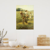  boeren, terug naar het Boerderij door NC Wyeth Poster (Keuken)