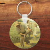 boeren, terug naar het Boerderij door NC Wyeth Sleutelhanger (Voorkant)