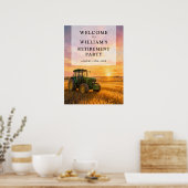 Boeren Tractor Pensioenfeest Welkomstbord Poster (Keuken)