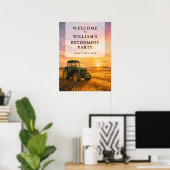 Boeren Tractor Pensioenfeest Welkomstbord Poster (Thuiskantoor)
