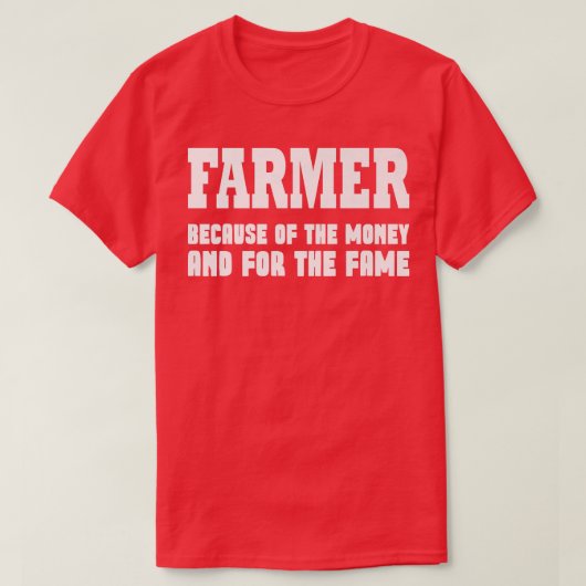 Boeren vanwege het geld en de vlam t-shirt (Design voorkant)