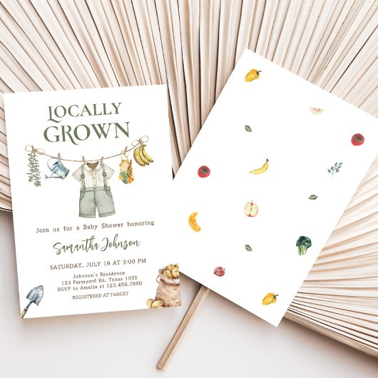 Boeren verbouwen lokaal Baby shower Kaart