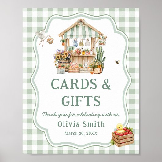 Boeren verkopen Baby shower Kaarten en geschenken Poster (Voorkant)