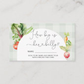 Boeren verkopen groenten hoe groot mama's buik informatiekaartje (Voorkant)