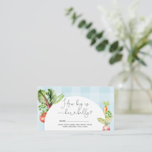 Boeren verkopen groenten hoe groot mama's buik informatiekaartje (Staand voorkant)