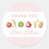 Boeren verkopen groenteverjaardag ronde sticker (Voorkant)