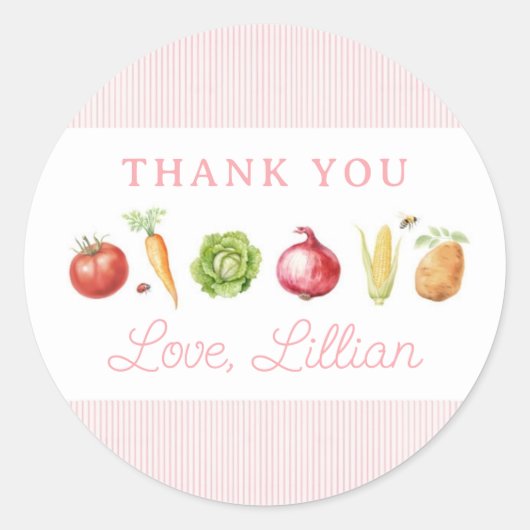 Boeren verkopen groenteverjaardag ronde sticker (Voorkant)