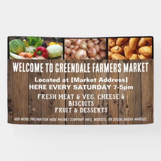 Boeren verkopen hout effect banner (Horizontaal)