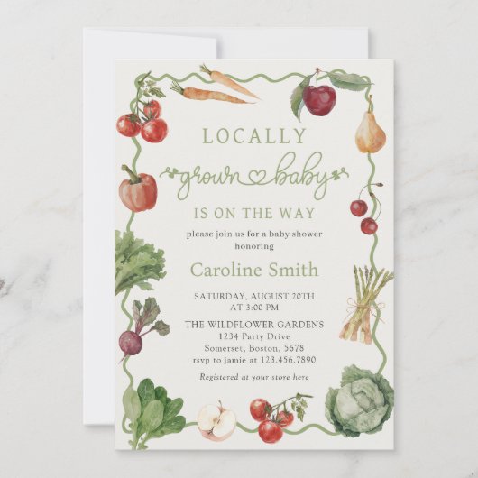 Boeren verkopen lokaal geteeld Baby shower Kaart (Voorkant)