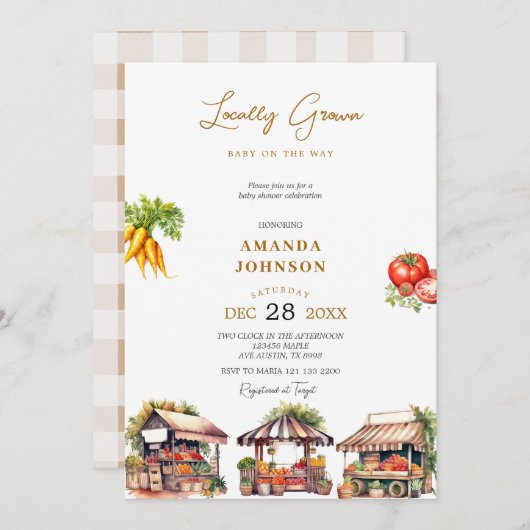 Boeren verkopen lokaal geteeld Baby shower Kaart (Voorkant / Achterkant)