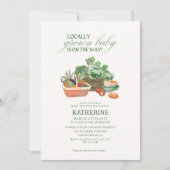 Boeren verkopen lokaal geteeld groen baby shower kaart (Voorkant)