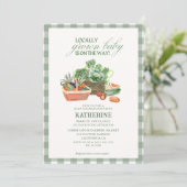 Boeren verkopen lokaal geteeld groen baby shower kaart (Staand voorkant)