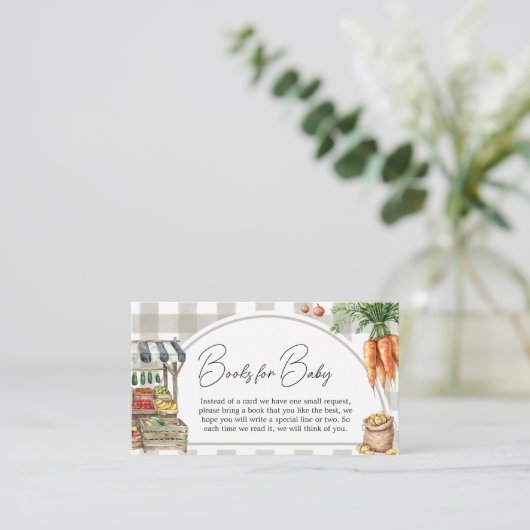 Boeren verkopen lokaal geteelde boeken voor Baby Informatiekaartje (Staand voorkant)