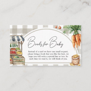 Boeren verkopen lokaal geteelde boeken voor Baby Informatiekaartje