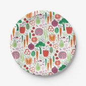 Boeren verkopen lokaal geteelde groenten papieren bordje (Voorkant)