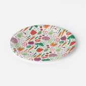 Boeren verkopen lokaal geteelde groenten papieren bordje (Gekanteld)