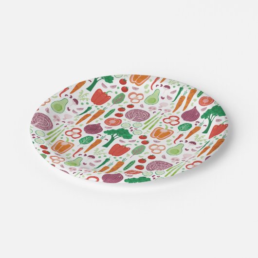 Boeren verkopen lokaal geteelde groenten papieren bordje (Gekanteld)